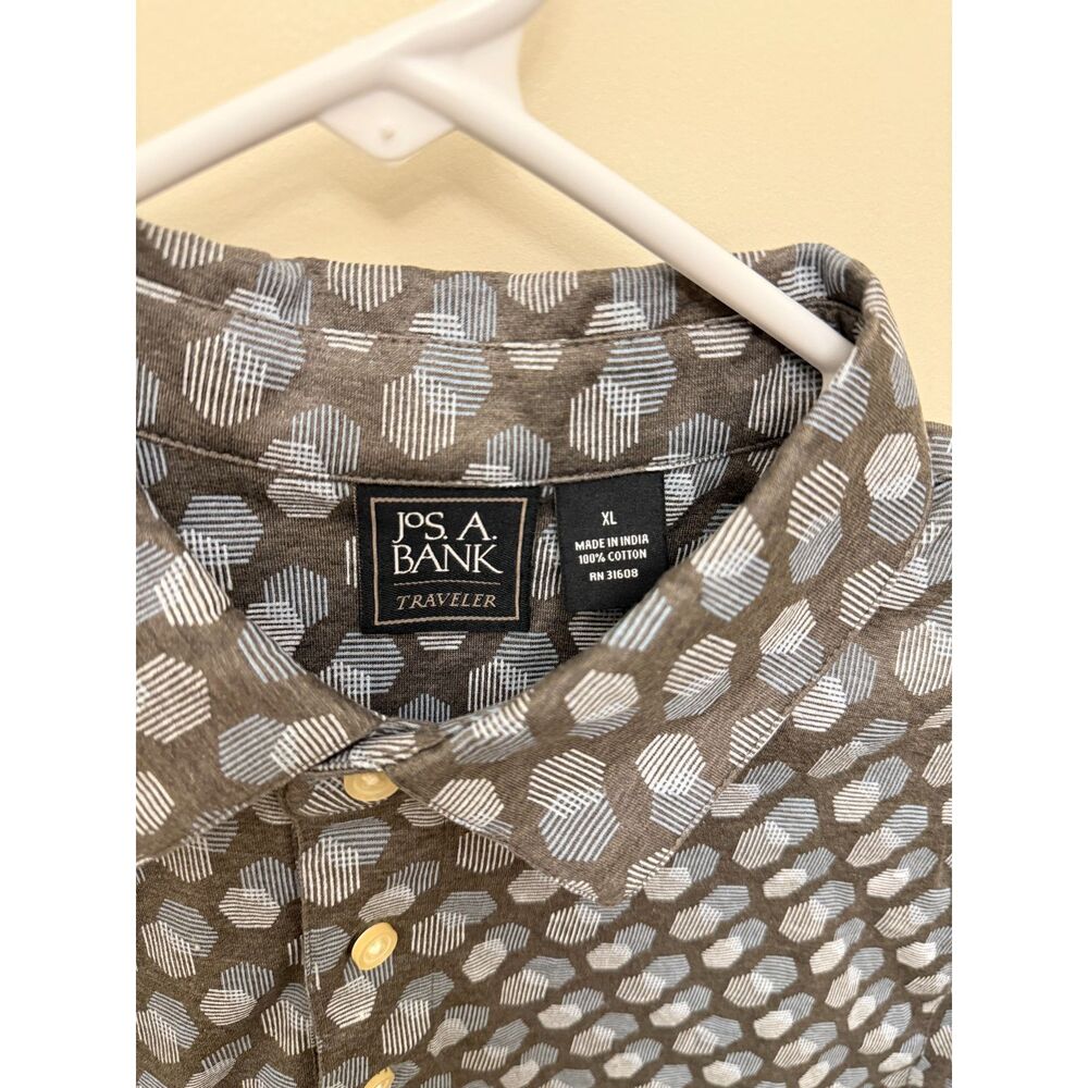 Jos. A. Bank Traveler Polo Shirt XL Cotton Geo Dot - Picture 3 of 5